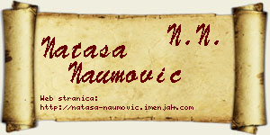 Nataša Naumović vizit kartica